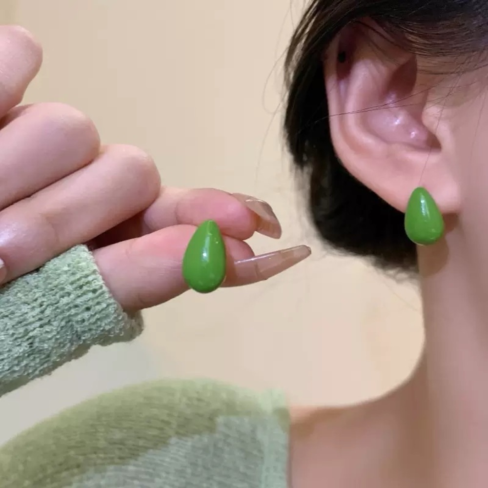 Green Teardrop Earrings